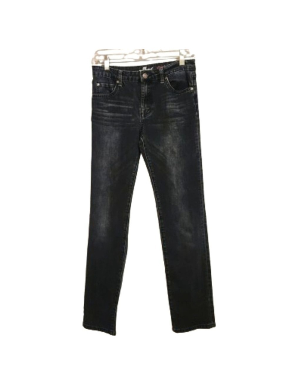 7 For All Mankind Girls Jeans Size 16 Dark Wash Distressed Fly Zip